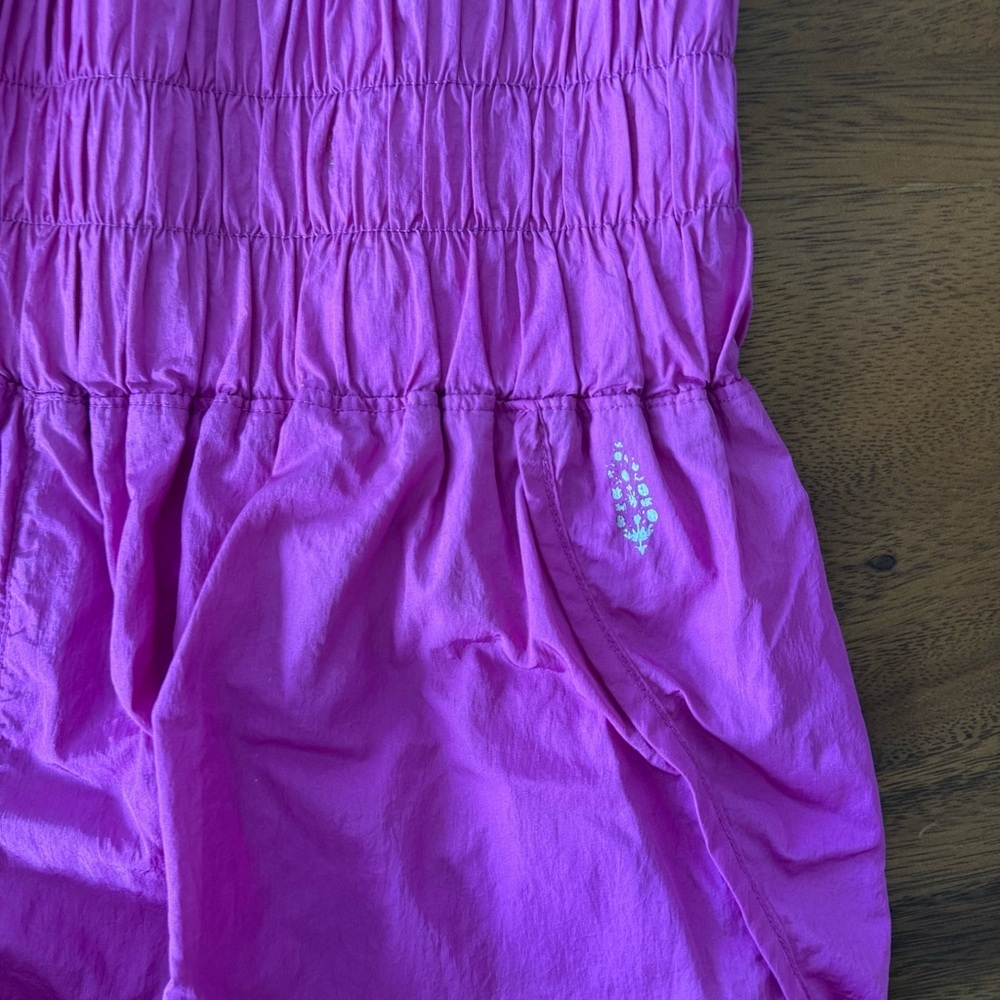 SOLD Free People Movement Way Home Short High Rise Smocked Waist Purple Large - Picture 7 of 8